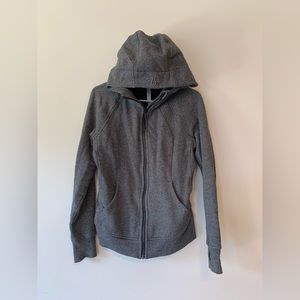 Lululemon womens dark gray scuba hoodie zip up size 6 small